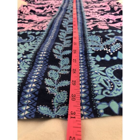 Lilly Pulitzer Animal Print Dress Womens Size S Pink Blue 100% Cotton Elephant - Picture 8 of 8